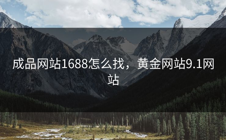 成品网站1688怎么找，黄金网站9.1网站